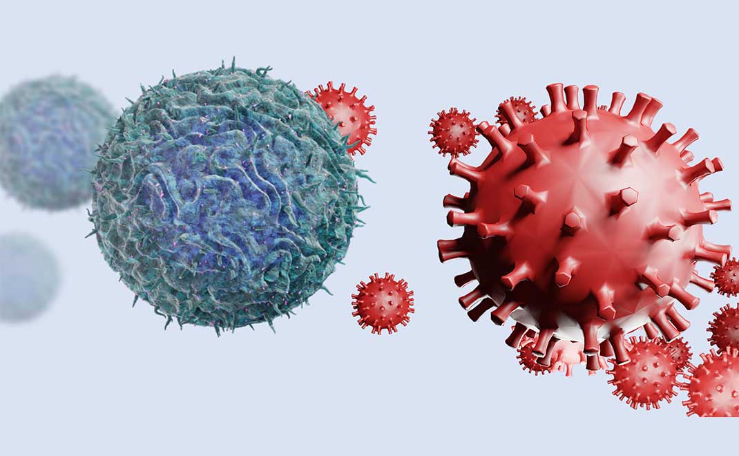 Sel T dalam sistem kekebalan tubuh manusia melawan Omicron, varian terbaru Covid-19 (Ilustrasi: FD)