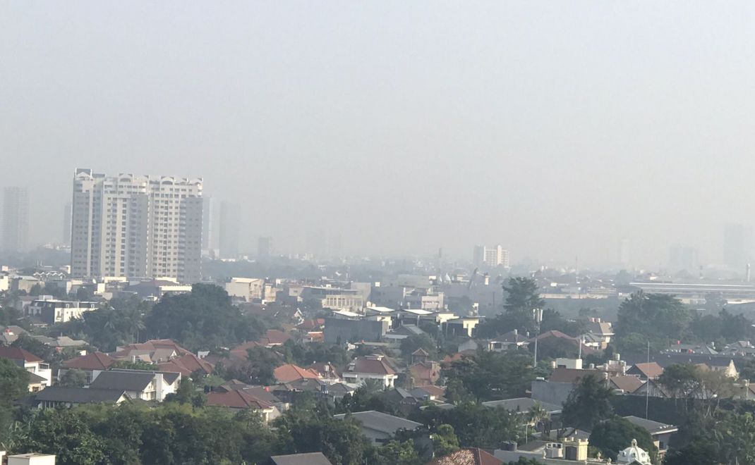 Udara Jakarta yang pekat pada Rabu, 16 Agustus 2023