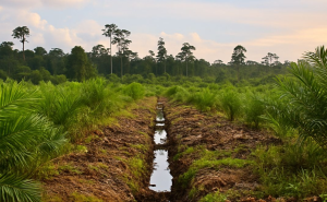 Saluran air di lahan gambut (foto: phys.org)